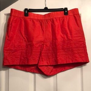 J Crew reddish orange shorts with eyelet detail